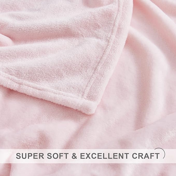 StangH Fleece Baby Blankets Twin Size, Super Soft Cozy Flannel Blanket for Couch, Lightweight Fuzzy Bed Blanket, Moving Blanket for Picnic/Travel, (Twin Size 60 x 80, Pink)