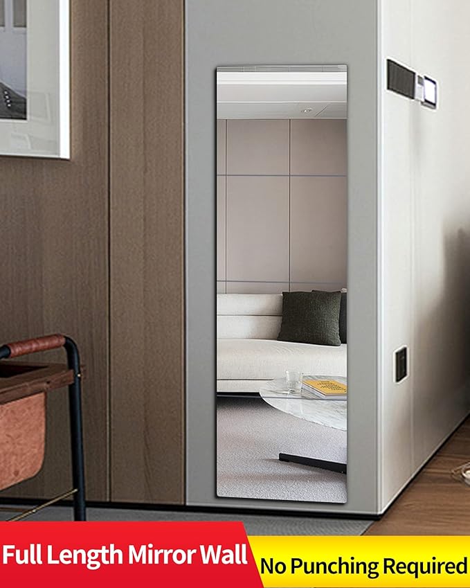 Shatterproof Wall Mirror Full Length for Bedroom, Acrylic Gym Mirrors For Home, Extra Thick : 0.12 Inch, 4 PCS x 16 x 12 Inches, Workout Mirrors Safe for Kids, Over The Door, Long Wall Mounted Mirror