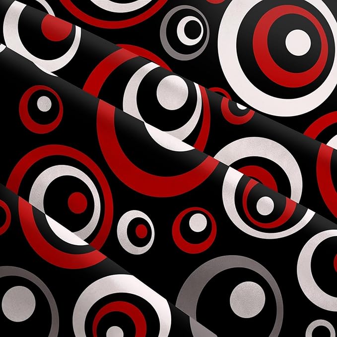 Red and Black Circular Pattern Throw Pillows Covers 18x18 Inch Set of 2, Gray Modern Abstract Pillowcases, Grey Geometric Circle Cushion Covers for Sofa Living Room Couch Bedroom, Modern Home Decor