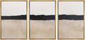 MUDECOR Framed Wall Art Print Set Minimalist Abstract Black Horizontal Brushstroke Illustrations Modern Art Boho Decorative Colorful Chic for Living Room, Bedroom, Office - 16"x24"x3 Natural