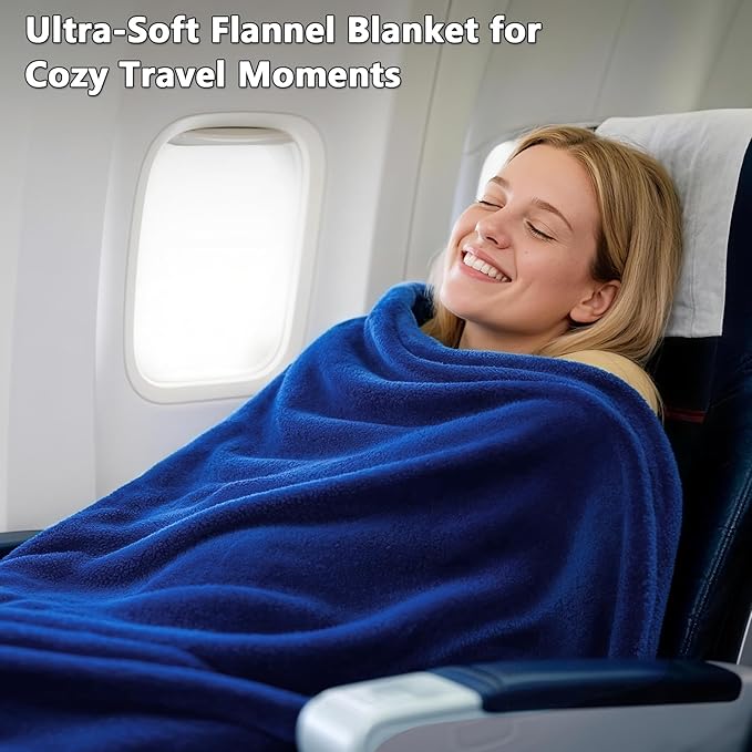 Lukeight Fleece Throw Blanket, Luxury Cozy Fuzzy Lightweight Soft Blankets for Sofa Couch Bed Car Travel and Camping (Navy, 50x60 Inches)