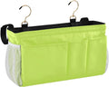 DOMIKING Neon Yellow Bedside Caddy for Dorm Bed Recliner Armrest Organizer with Hooks Haning Holders for Magazine Phone Tablet