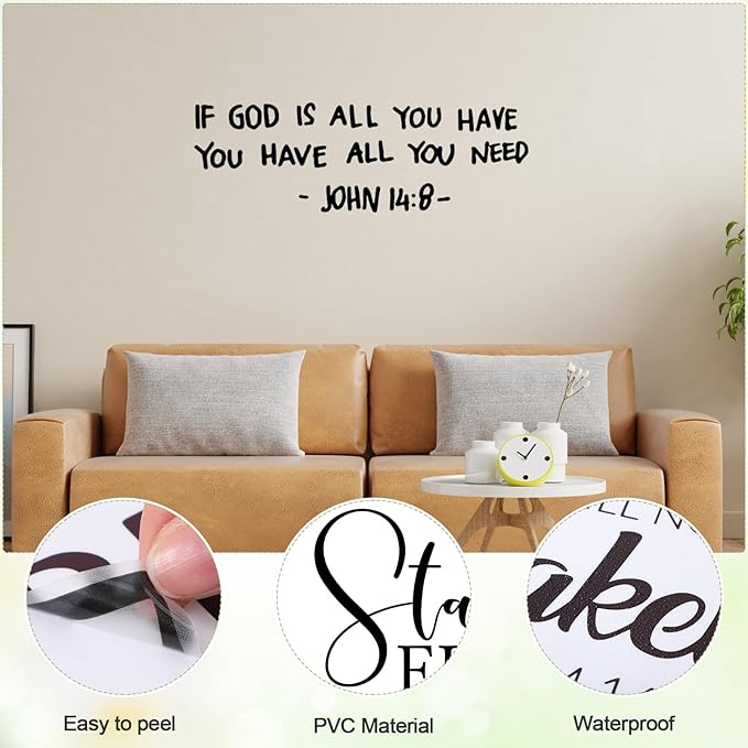 BBTO Bible Verse Wall Stickers Inspirational Quote Wall Decals Religious Motivational Scripture Sticker Peel and Stick for Bedroom Living Room Office Bathroom(Be Joyful)