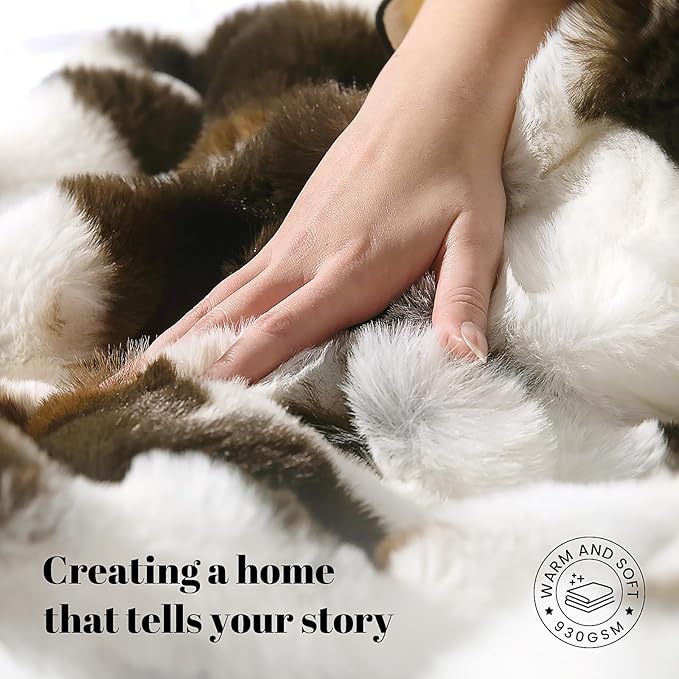 Cow Print Faux Fur Twin Blanket, Cozy Fluffy Ultra Soft Blanket Plush Fuzzy for Couch Travel Spring Camping Home Leisure Bedroom Boho Decor, Easy Care, Ideal Gift for New Mom Women, 60x80