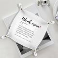 Work Mom Gifts Leather Jewelry Valet Tray,Best Mom Gift from Son Daughter PU Leather Catchall Beside Caddy Nightstand Organizer Tray for Jewelry Rings Watches Keys and Accessories,7.8x7.8inch