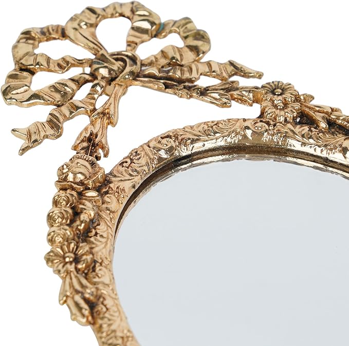 NIKKY HOME Small Wall Mirror, Vintage Hanging Mirrors, Gold Decorative Wall Mirror for Bedroom Living-Room Dresser Decor 10 x 5.7 Inch