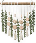 Boho Bathroom Decor Artificial Eucalyptus Hanging Wall Decor Fake Greenery Leaves Plants Wicker Ball on 16.5 inch Stick Rustic Farmhouse Natural Bedroom Kitchen Nursery Office Decorations