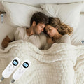 Heated Blanket Electric Blanket Heating, Dual Control Soft Ribbed Faux Fur Electric Blanket with 12 Heat Levels 12H Timer ETL FCC Certified Machine Washable (White, King | 90" x 100")