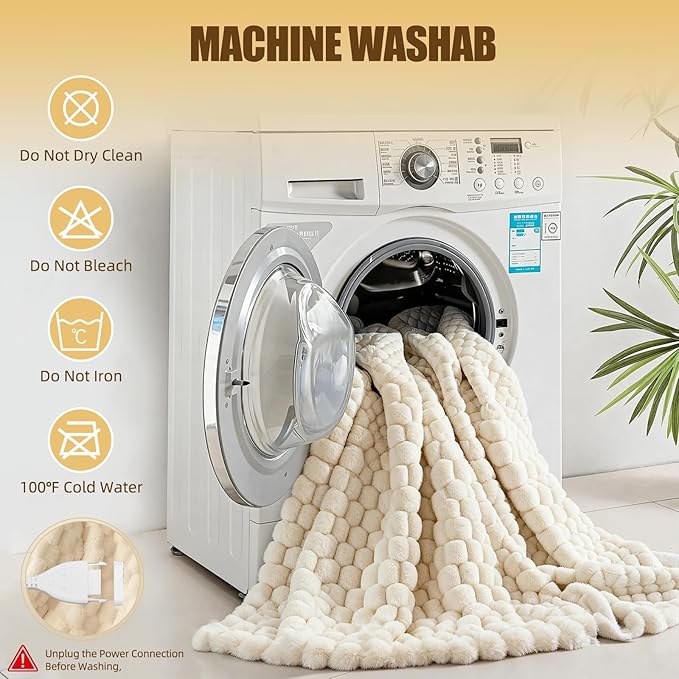 Heated Blanket Electric Blanket Heating, Dual Control Soft Ribbed Faux Fur Electric Blanket with 12 Heat Levels 12H Timer ETL FCC Certified Machine Washable (White, King | 90" x 100")