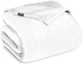 Bare Home Sherpa Fleece Blanket - Throw/Travel Size - Blanket for Bed, Sofa, and Couch - Warm & Lightweight - Fluffy & Soft - Reversible (Throw/Travel, White)