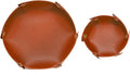 HARFINGTON 2pcs PU Leather Valet Tray Unisex Valet Tray Folding Round Catchall Tray Portable Entryway Table Tray Nightstand Bedside Desk Tray for Key Watch Coin Jewelry Dice, Orange