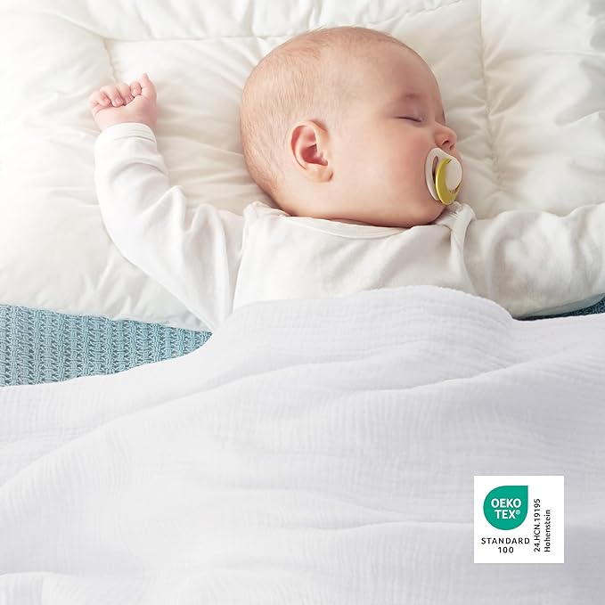 Bedsure 100% Cotton Muslin Blanket King Size for Bed - 4-Layer Breathable and Lightweight Thin Soft Summer Gauze Muslin Blanket for Adults, White, 108x90 Inches
