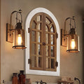 Window Mirrors for Wall Decor -White Arched Wall Mirror Farmhouse Wall Decor Wood Frame Decorative Wall Mirrors Like Window for Bedroom, Living Room, Entrance, Dining Room