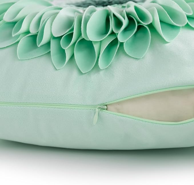 OiseauVoler 3D Sunflower Throw Pillow Cover Decorative Handmade Cushion Cover Case for Home Sofa Car Bed Room Decor 18 x 18 Inch