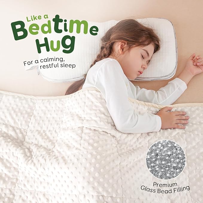 Sivio Weighted Blanket 3lbs, 36 x 48inches, Soft and Cozy Cooling Heavy Blanket for All-Season, Calm Sleeping and Nap, Suit for Car, School and Home, Machine Washable, White