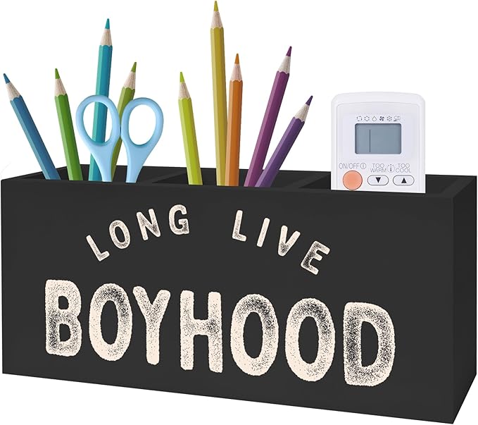 Long Live Boyhood Pen Pencil Crayon Holder for Boys, Kids Toothbrush Holder, Boys Room Decor, Back to School Gifts Essentials for Kids