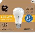 GE Relax HD LED Light Bulbs, A19 Soft White Light Bulbs, Dimmable LED Bulbs for Bedrooms, Family Rooms, Dining Rooms, and Entryways, 40-Watt Equivalent (24 Pack)