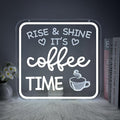 Farmhouse Coffee Bar Sign,Rise & Shine It's Coffee Time Neon Signs for Cafés Coffee Bar Accessories Home Kitchen Led Sign Wall Decor