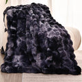 H&D Faux Fur Throw Blanket for Couch,Fluffy Cozy Soft Plush Luxury Thick Fuzzy Fleece Blanket for Couch Bed Sofa Bedroom Living Room,Comfy Bubble Blanket