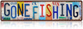 Vintage Gone Fishing Metal Tin Signs Street Signs Man Cave Bar Cafe Home Wall Decor 16 x 4 Inches