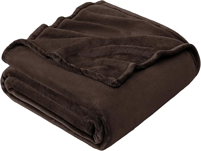 Hansleep Fleece Brown Throw Blanket, Super Soft Blanket Flannel Fuzzy Plush Cozy Blanket for All Seasons, Brown, Throw 50x60 Inches