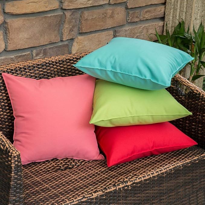 MIULEE Pack of 2 Decorative Outdoor Waterproof Pillow Covers Square Garden Cushion Sham Throw Pillowcase Summer Shell for Patio Tent Couch 16x16 Inch Pale Green