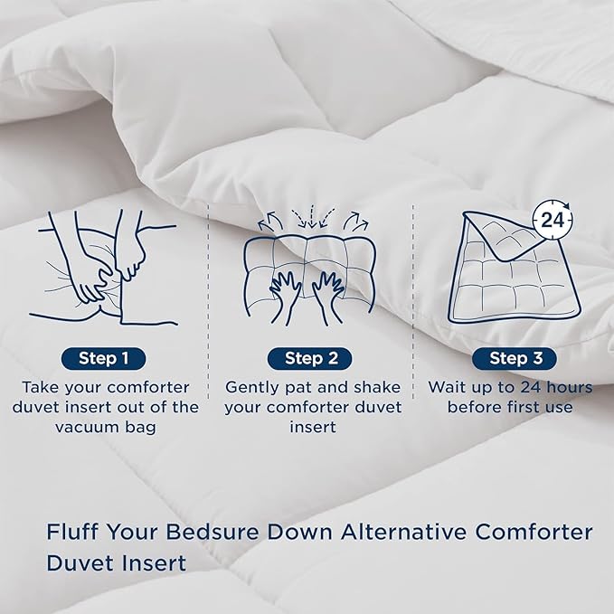 Bedsure Comforter Duvet Insert - Quilted Comforters Twin XL Size, All Season Duvet, GentleSoft Down Alternative Bedding, with 8 Tabs, Gifts for Women/Men, Beige, Twin XL 92 x 68 Inches