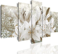 LUDUHU White Orchid Flowers Canvas Print - Abstract Floral Wall Art, Flower Poster, Painting Decor for Home Decoration Artwork Picture Bedroom (B,Oversize 60x30inch)