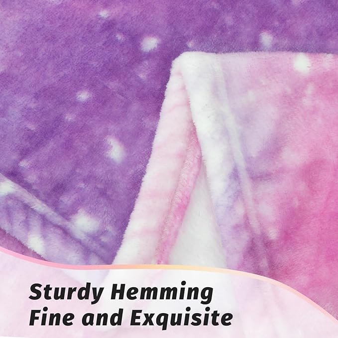 MACEVIA Tie Dye Galaxy Throw Blanket for Couch, Dreamy Purple Starry Sky Blankets and Throws, Cozy Soft Fleece Flannel Plush Blanket for Sofa Bed 260GSM, Suitable for All Seasons (Galaxy, 40"x50")