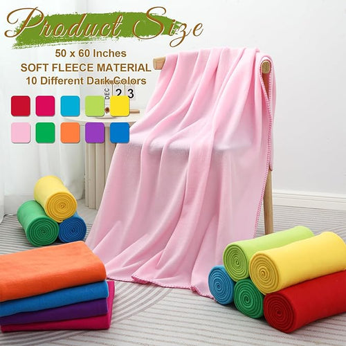 60PCS Bright Blankets Bulk 50 X 60, Soft Lightweight Throw Blanket Kit Cozy Blankets Bulk for Bed Sofa Couch Warm Pet Fleece Blanket Set for Wedding Homeless Home Office Travel Gift for Seasons