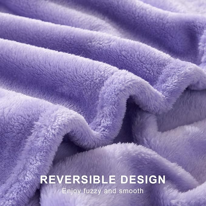 Hansleep Fleece Lilac Throw Blanket, Super Soft Flannel Fuzzy Plush Cozy Blanket for All Seasons, Lilac, Throw 50x60 Inches