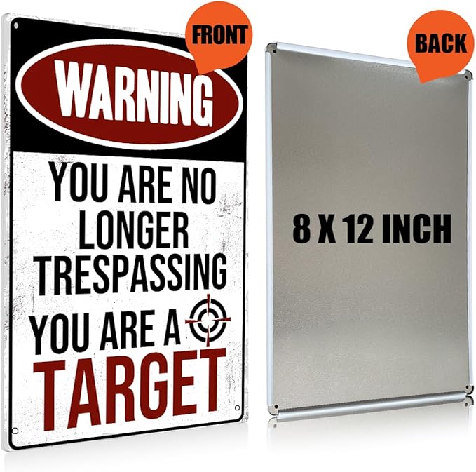 Funny Grunge Room Decor No Trespassing Metal Tin Signs Coffee Bar Garage Vintage Wall Decor Gifts 12 X 8 Inches Outdoor & Indoor