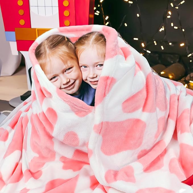 Soft Blankets Queen Size, Extra Large Plush Full Size Pink Fleece Throw Blanket for Bed, Cute Cozy Pink Dorm Bedroom Decor for Women & Girls, Lightweight, All Seasons 90" x 90"