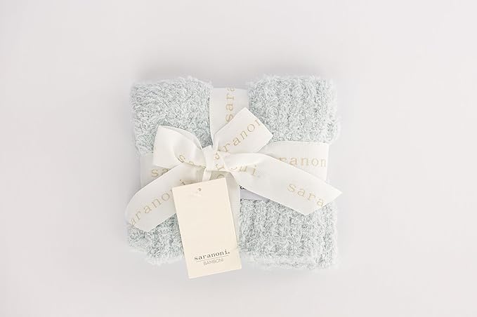 SARANONI Bamboni Baby Blanket | Luxury Plush Super Soft Blanket | Breathable Comfort Infant Baby Blankets for Boys & Girls | Sky Blue, Mini - 15” x 20”