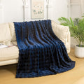 YUSOKI Luxury 3D Bubble Light Weighted Throw Blanket 1.8lb,All Ages,Home Decoration, (Navy,50 * 60inches)