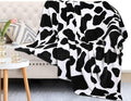 MACEVIA Flannel Fleece Cute Blanket for Couch, Black Cow Print Blankets, Fuzzy Cozy Comfy Super Soft Fluffy Plush Cute Cow Blanket for Bed Sofa 260GSM, Suitable for All Seasons (Dairy Cow,40x50inches)