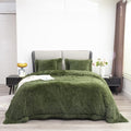 YUSOKI Faux Fur Queen Blanket(Olive Green,90" x 90"),Whithout Pillows,Winter Lightweight Plush Fuzzy Soft Cozy Microfiber Comfy Bed Blanket for Women Kids Girls Couch Sofa Washable