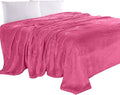 Elegant Comfort Luxury Velvety Feel Blanket, All-Season Lightweight Blanket, Ultra Plush, Soft, Cozy-Fuzzy Flannel Fleece for Couch, Sofa, Bed, Travel, Solid Design, Full/Queen, Hot Pink