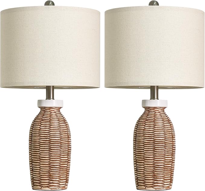 22.75" Table Lamps for Living Room Small Lamps for Bedroom Bedside Lamps Set of 2 Boho Lamps for Night Stands Nightstand Lamp Farmhouse Vintage Rustic Modern Side End Table Lamp Light Home Deco Gifts