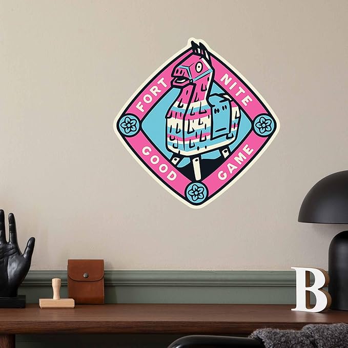 Fortnite Good Game Embossed Metal Sign – Loot Llama Diamond Badge Wall Decor for Bedroom or Game Room