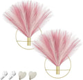 Pretty Jolly Boho Wall Decor - Hanging Artificial Pampas Display, Metal Wall Art for Living Room, Bedroom, Bathroom, Dining Room - Plant Decor 2 Pack, Ice Pink, Dark Pink, Gold