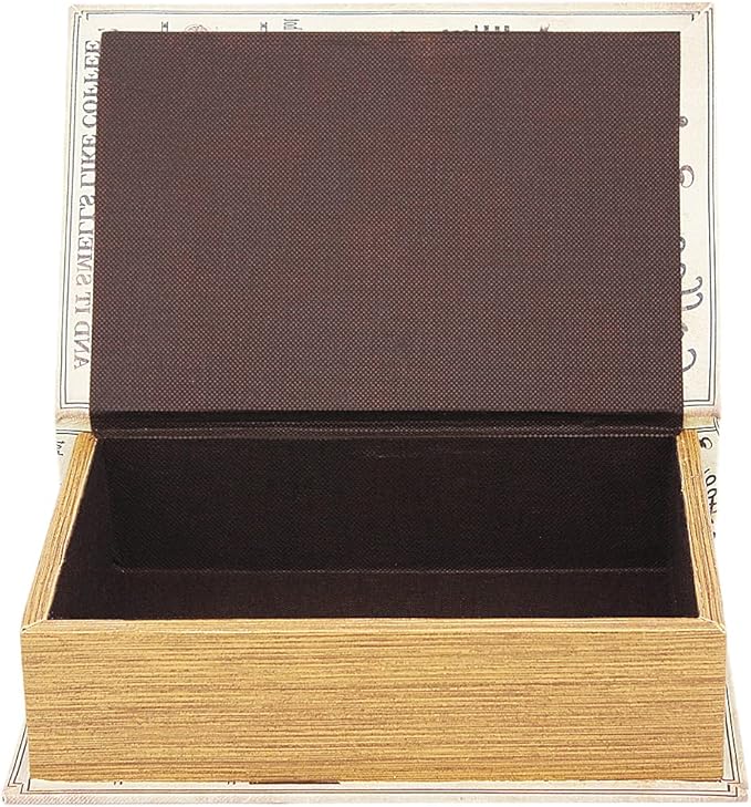 PACOLO Decorative Book Boxes, Faux Wood with Magnetic cover Storage for Hidden Jewelry, Money, and Cash (Coffee house)
