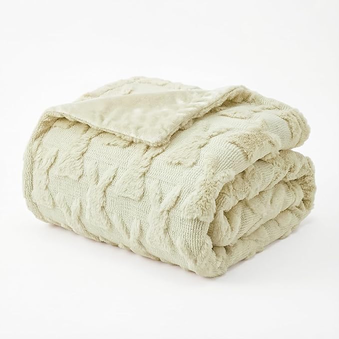 Horaldaily Easter Solid Blanket Throw, Beige Rabbits Soft Fuzzy Plush Faux Fur Cozy Blankets for Couch Sofa Bed Lounging, Ideal Gifts for Kids Adults Wife Self, 60x80