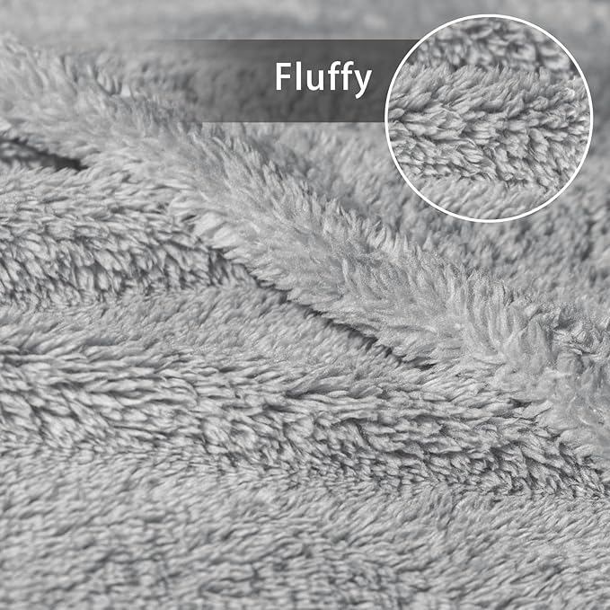 Exclusivo Mezcla Twin Size Blanket for Bed, Super Soft Velvet Plush Fleece Blankets, Fuzzy Cozy and Warm for Winter, 60x80 Inches, Light Grey