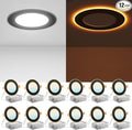 Amico 12 Pack Black 4 Inch 5CCT LED Recessed Ceiling Light with Night Light, 2700K/3000K/3500K/4000K/5000K Selectable Ultra-Thin Lighting, 10W=90W, 700LM, Dimmable Canless Wafer Downlight - ETL&FCC
