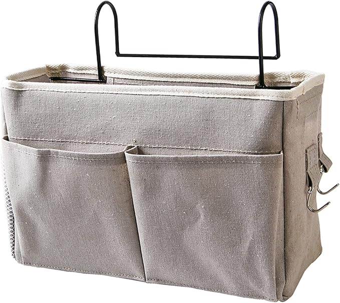 Bedside Caddy, Hanging Storage Organizer Bed Organizer Hanging Pocket Side of Bed Storage Pouch Dorm Bed Storage for Books Mobile Phones (-3117230063812)
