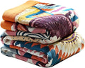 Boho Blanket for Bed 100% Cotton Bohemian Throw Blankets Ultra Soft Woven Muslin Decorative Blankets All Seasons Vintage Quilt Knitted Blanket for Sofa Chair (Colorful, 50"x60")