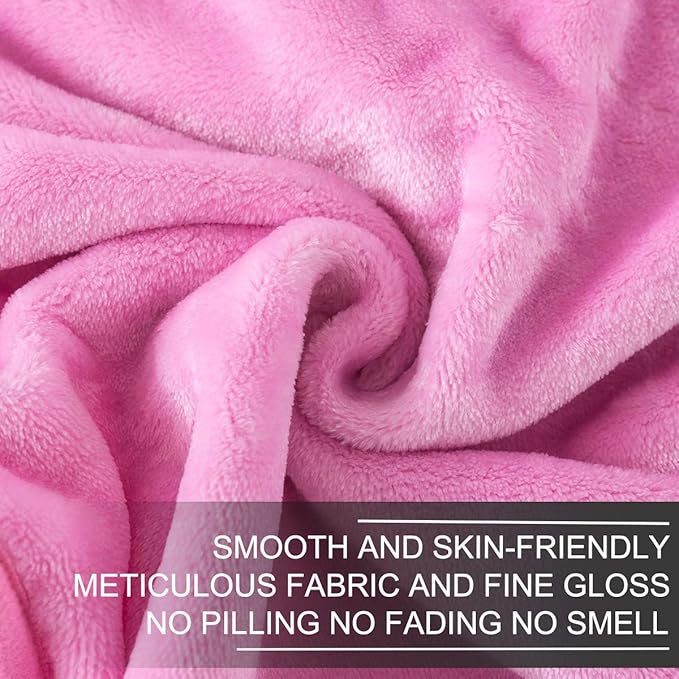 Fleece King Size Summer Blanket All Season 350GSM Lightweight Throw for The Bed Extra Soft Brush Fabric Winter Warm Sofa Blanket 90" x 108"(Pink King)