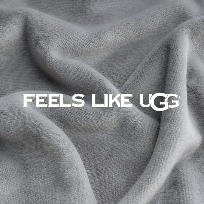 UGG Coco Queen Fleece Blanket for Bed – Luxury Room Decor, Plush & Warm Queen Blanket for Bed, Gifts for Teens and Women, 90" x 92", Seal Gray