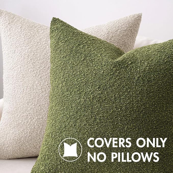 MIULEE Textured Boucle Throw Pillow Cover Beige Accent Solid Lumbar Pillow Case Decorative Soft Pack of 1 Couch Cushion Chair Sofa Bedroom Livingroom Home Decor,22x14 Inch